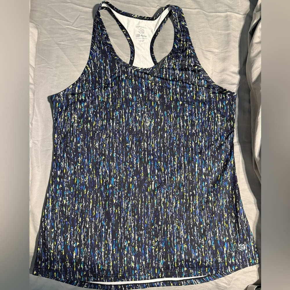Impact by Jillian Michaels Stylish Multicolor Patterned T-back Tank Top